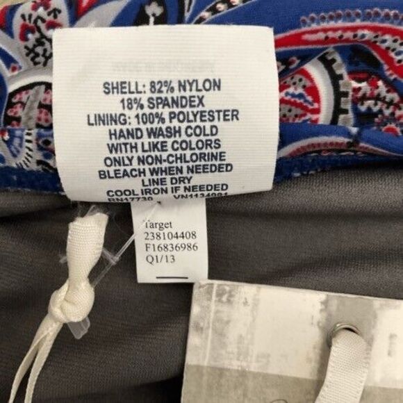 NWT Converse One Star Swimsuit Tankini/Bottom Women Size XL Blue/Gray Paisley - Picture 4 of 12